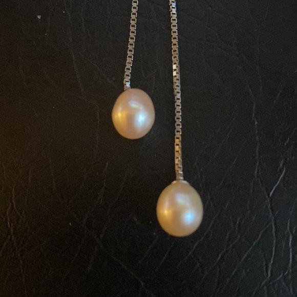 Pave Diamond and Freshwater Pearl Necklace - Picture 4 of 4